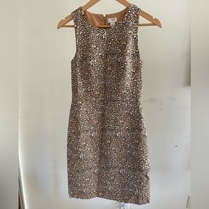 J Crew basketweave leopard sheath dress. Size 0. Very good condition.